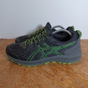 Asics Frequent Trail 1011A585 Men's Black Green Athletic Shoes Sz 10 (150 Box 18